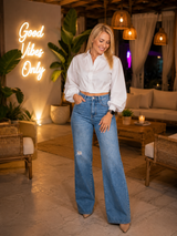 Rhinestone Wide-Leg Jeans